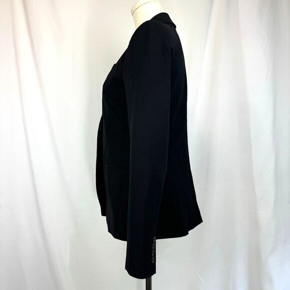 J Crew Italian Wool Blazer Jacket Black Bi Stretch Single Breasted Womens Size 2 - Picture 4 of 16